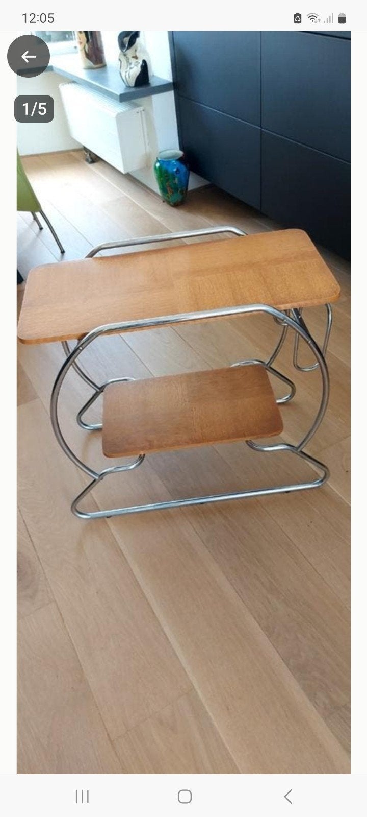 Vintage bijzettafel Bauhaus.., Huis en Inrichting, Tafels | Bijzettafels, Ophalen, Vintage, 55 tot 75 cm, Zo goed als nieuw