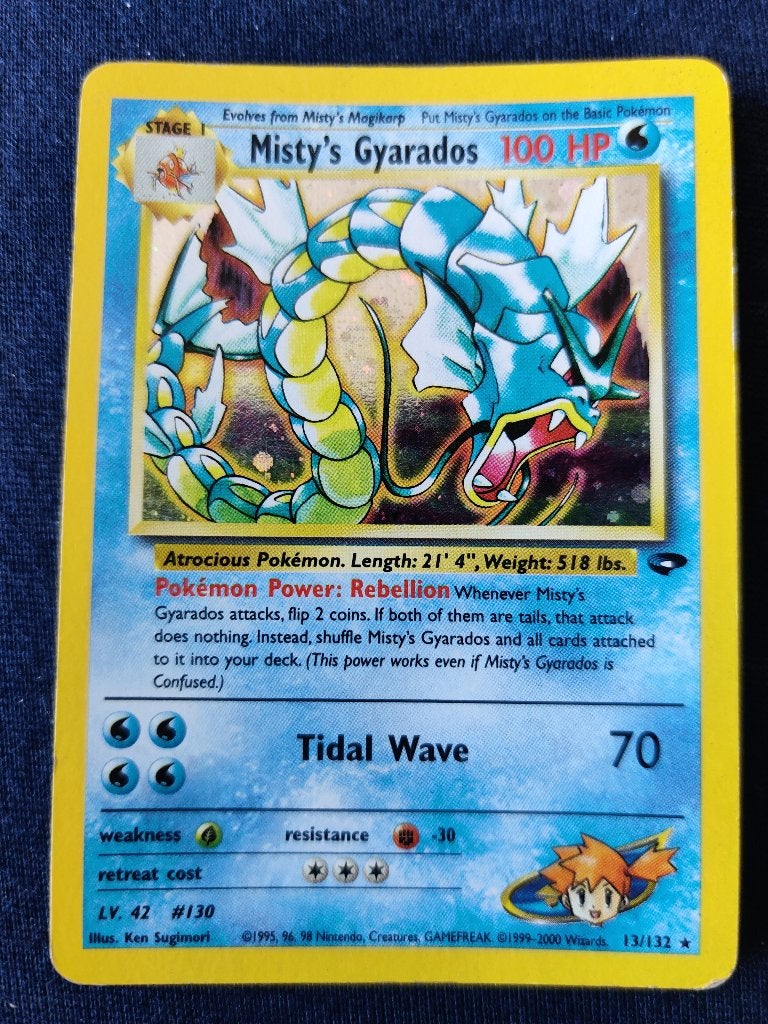 Misty's Gyarados Holo - Gym Challenge 13/132 - Excllent, Ophalen of Verzenden, Zo goed als nieuw, Losse kaart, Foil
