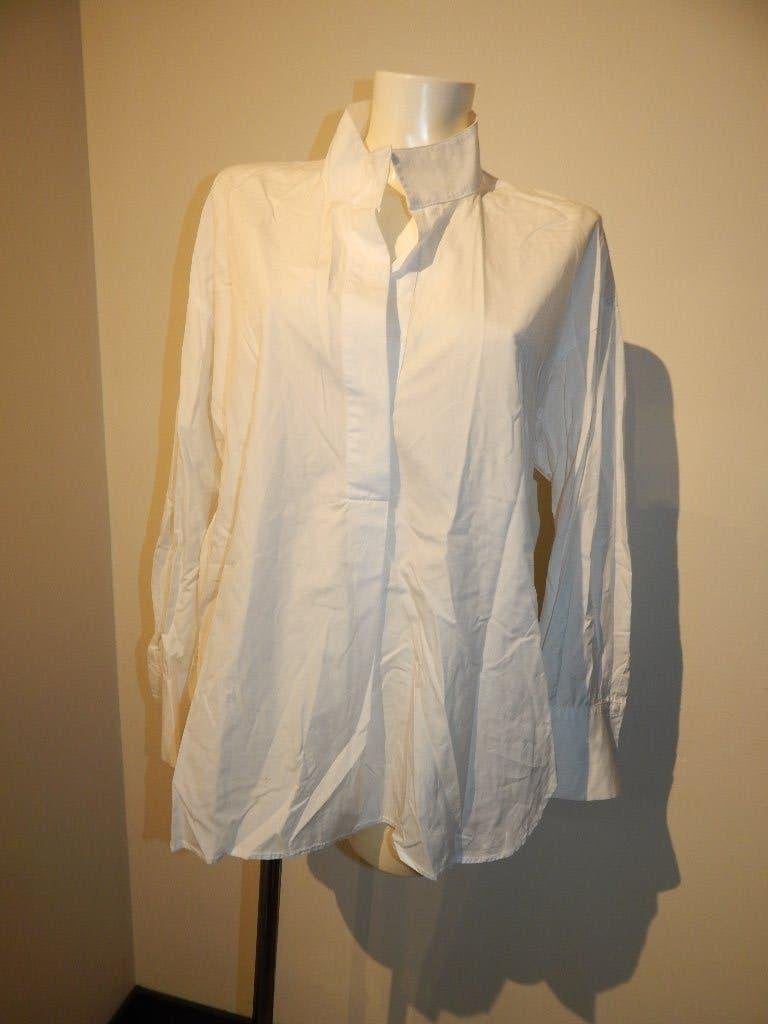 Vince witte baggy oversized blouse opstaand kraagje mt L