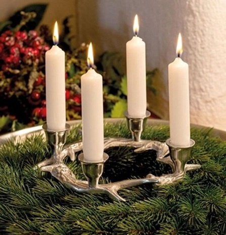 Kaarsenstandaard Gewei met 4 kandelaren Advent, Verzenden, Nieuw, Kandelaar