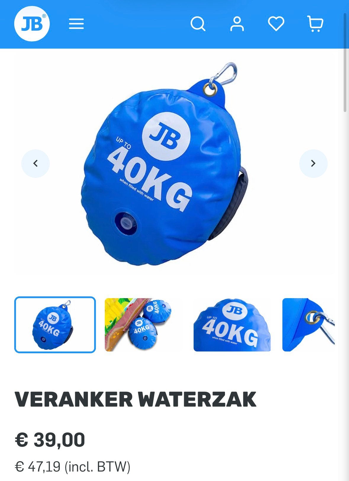 Waterzakken 20stk voor verankering springkussen/stormbaan, Verzenden, Nieuw