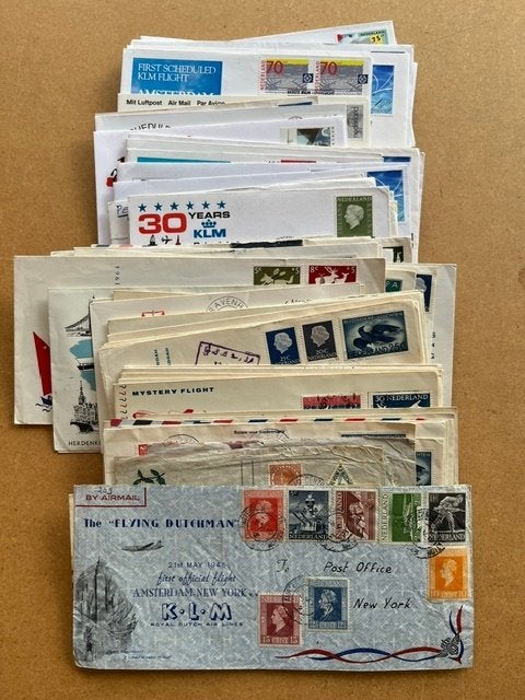100 FIRST FLIGHT COVERS ETC. NEDERLAND, Postzegels en Munten, Verzenden, Envelop