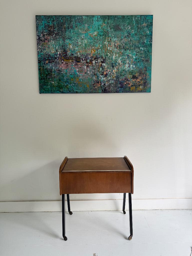 Vintage Naaikast bijzettafel Deens design Mid-Century Modern, Ophalen