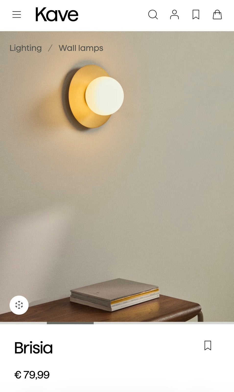 Kave home Brisia wandlamp nieuw in doos, Met snoer/stekker, Nieuw, Nachtlamp, E27 (groot)