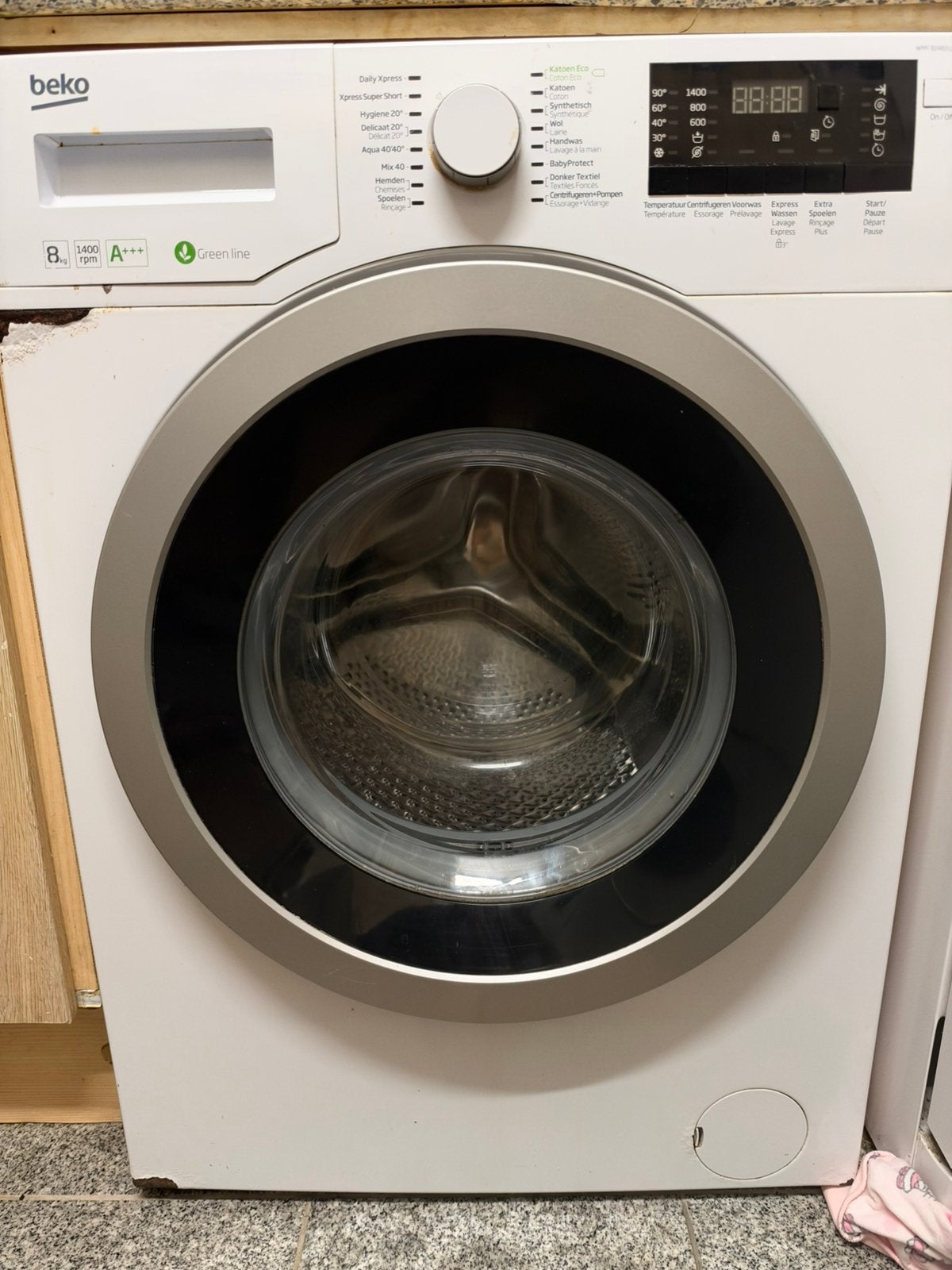 Beko wasmachine 8 kg – 1400 toeren, Ophalen of Verzenden, Zo goed als nieuw, 85 tot 90 cm, 1200 tot 1600 toeren