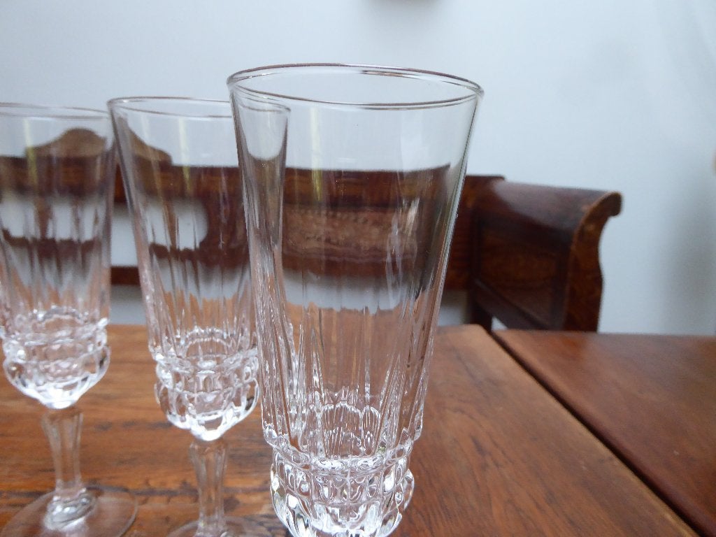 6 kristallen champagne flutes cristal d’arques Barcelona, Antiek en Kunst, Antiek | Glas en Kristal, Ophalen of Verzenden