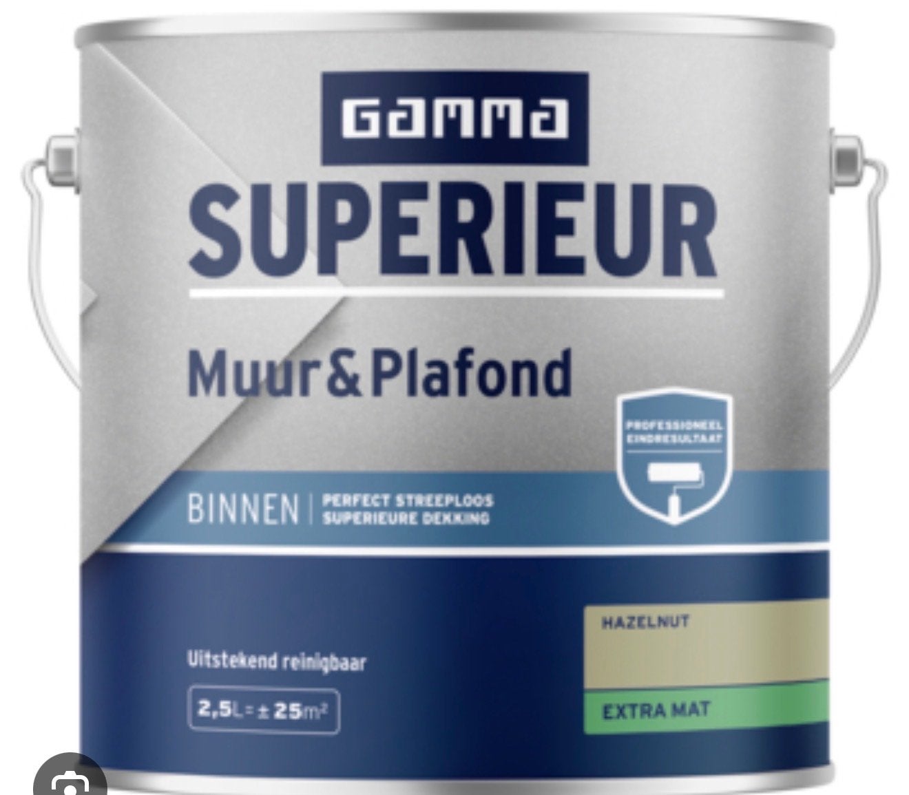 GAMMA SUPERIEUR Muur & Plafond Verf - Hazelnoot 2,5L, Ophalen, Bruin, 5 tot 10 liter, Nieuw