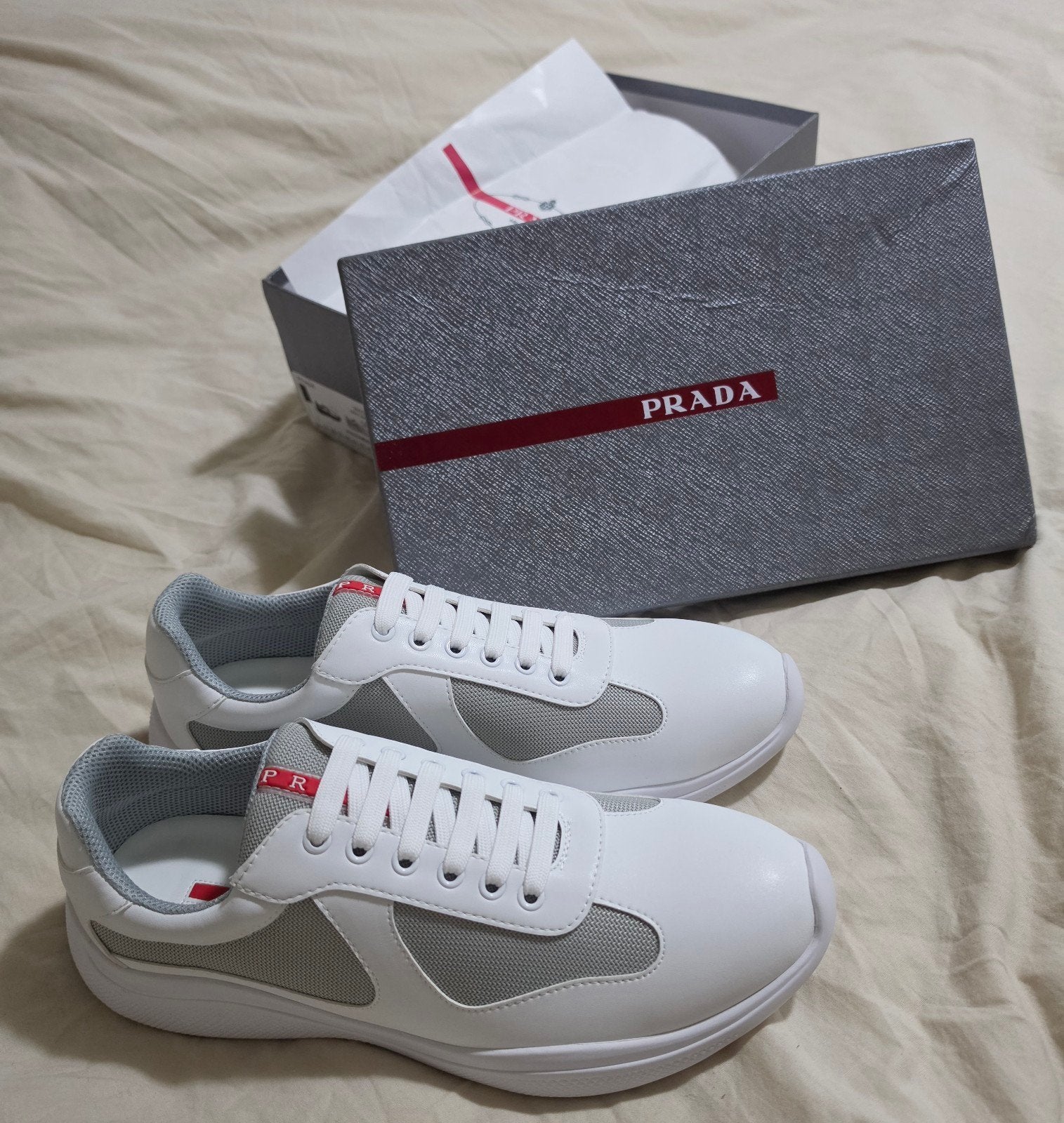 Prada America's Cup Sneaker wit, Kleding | Heren, Schoenen, Nieuw, Wit, Ophalen of Verzenden