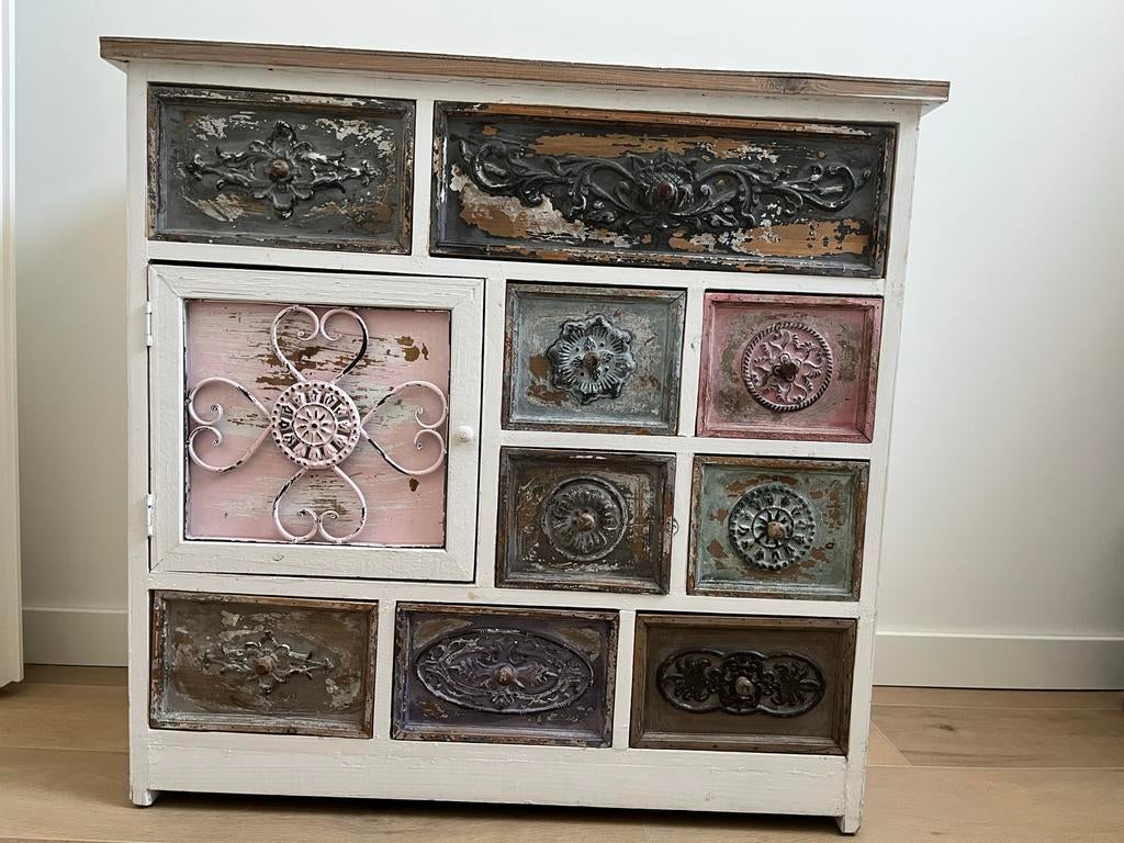 Uniek kastje met kleurrijke lades, Huis en Inrichting, Ophalen, Gebruikt, 5 laden of meer, 50 tot 100 cm