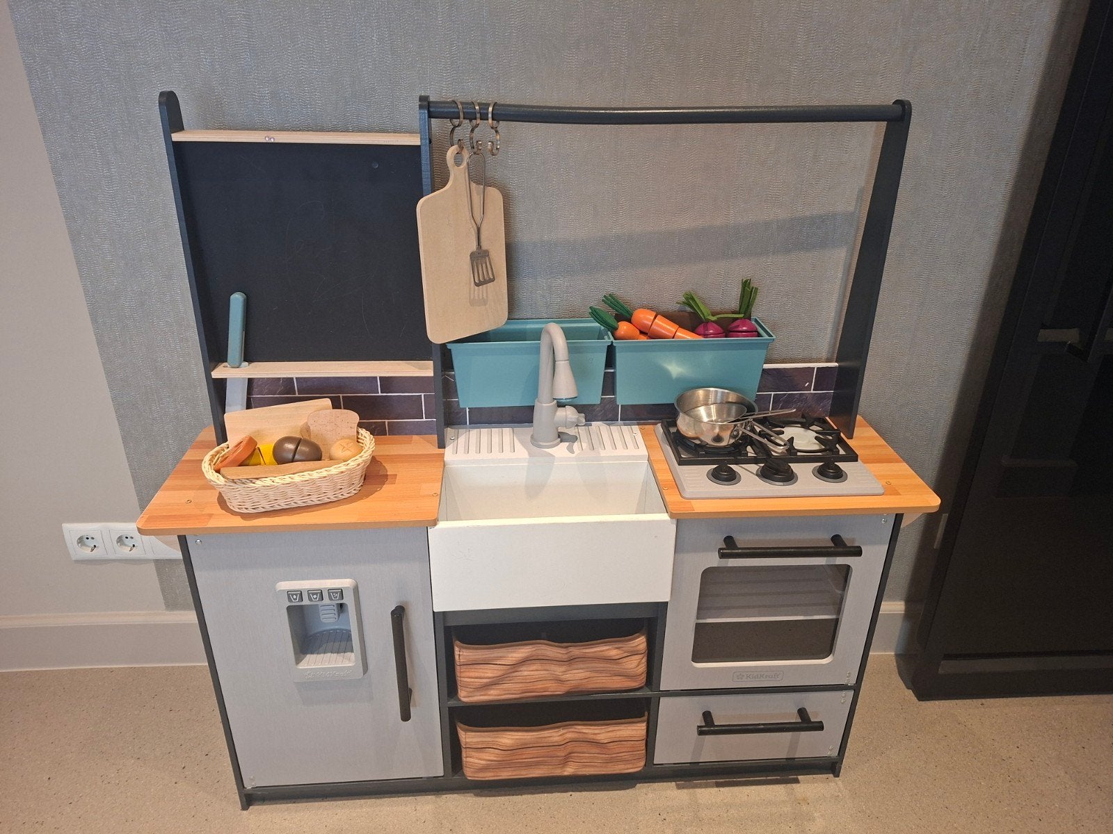 Houten speelkeuken met accessoires, Ophalen, Gebruikt, Knutselen, Met licht