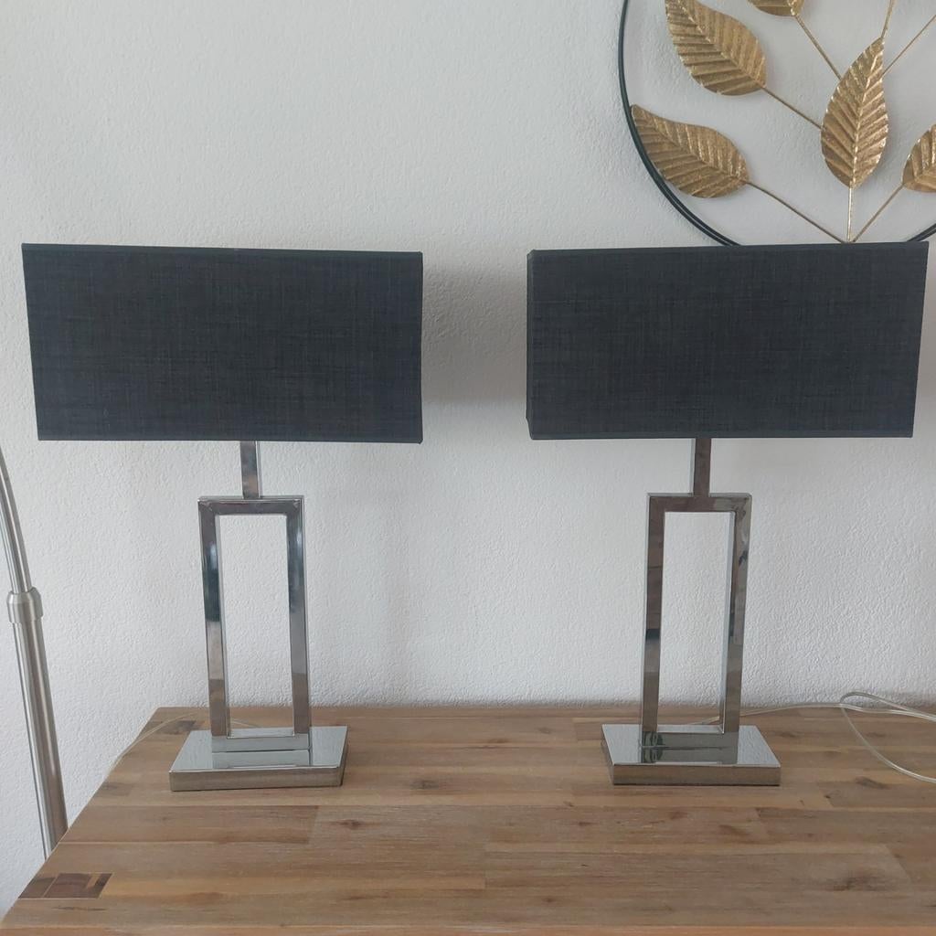 2 Dome Deco Tafellampen, Ophalen, Zo goed als nieuw, Stof