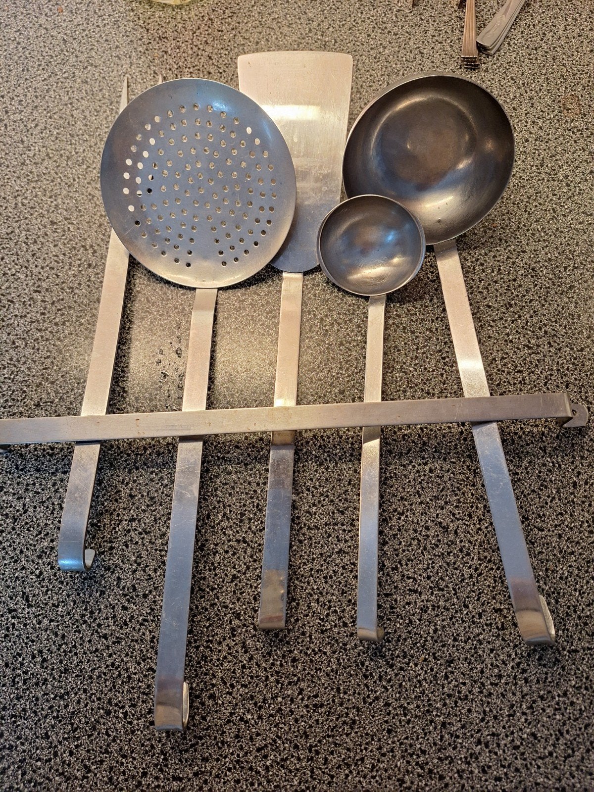 Retro Kookgerei Set met Ophangrekje - Jaren '60 Stijl, Ophalen, Zilver, Metaal, Overige typen