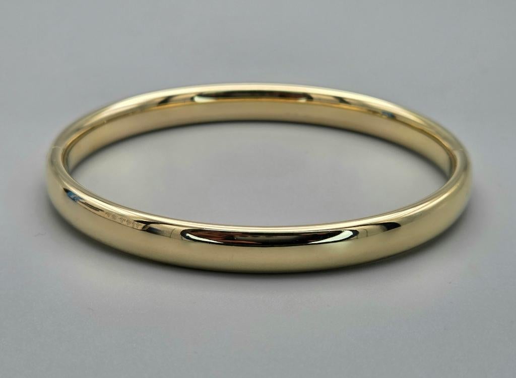 Gouden vintage classic bangle/slavenarmband. 2025/624., Sieraden, Tassen en Uiterlijk, Antieke sieraden, Ophalen of Verzenden