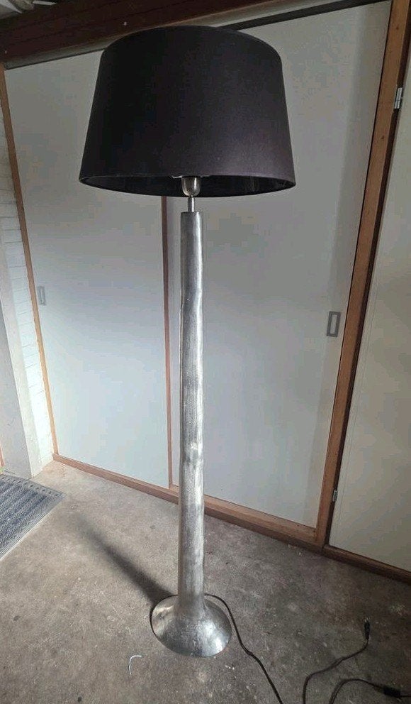 Stijlvolle Colmore vloerlamp met zwarte kap, Ophalen, Gebruikt, Modern, Industrieel, Metaal