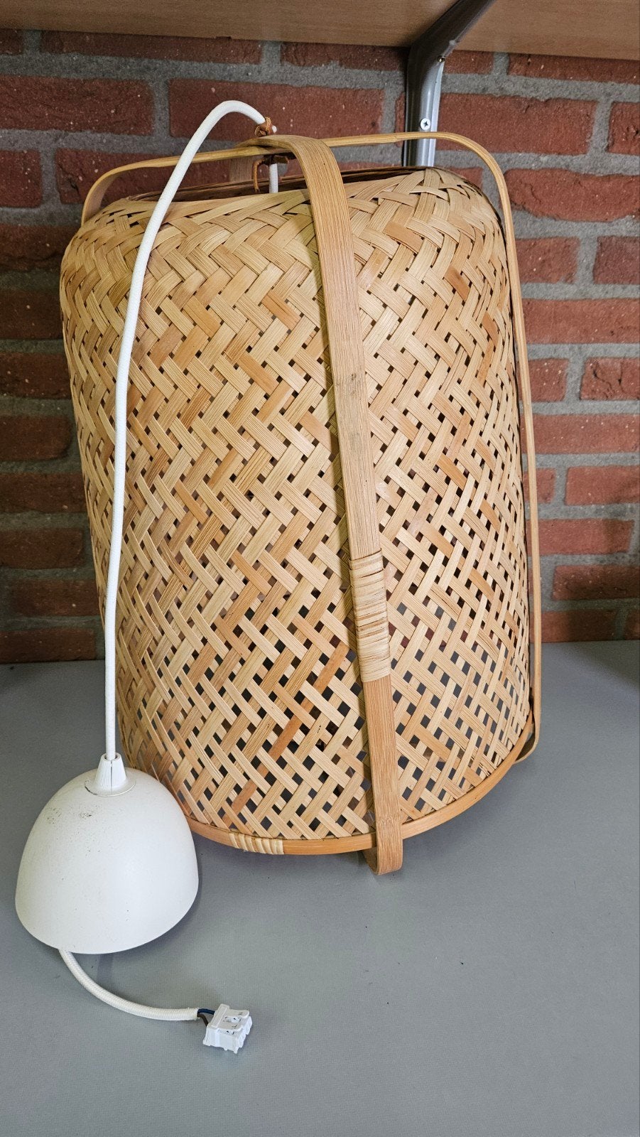 Ikea Knixhult hanglamp, Ophalen, Zo goed als nieuw, Hout, E27 (groot)