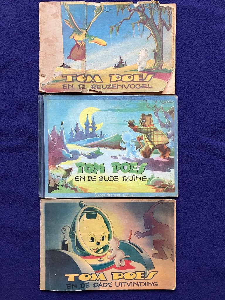 4x Marten Toonder - Tom Poes (1945-1952), Meerdere stripboeken, Ophalen of Verzenden, Gelezen, Marten Toonder studio's