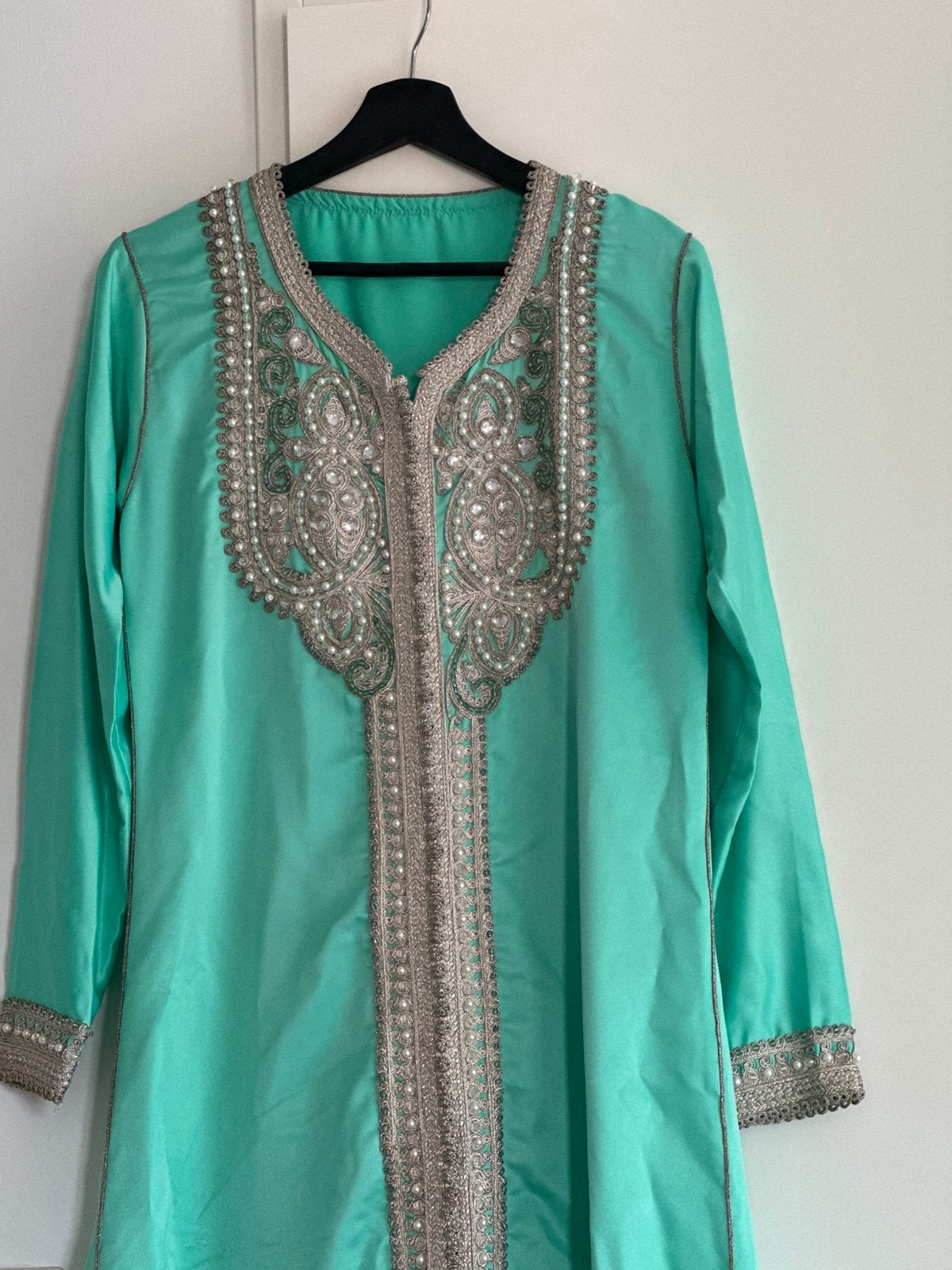 Prachtige Marokkaanse kaftan, mintgroen., Ophalen, Zo goed als nieuw, Groen, Overige typen