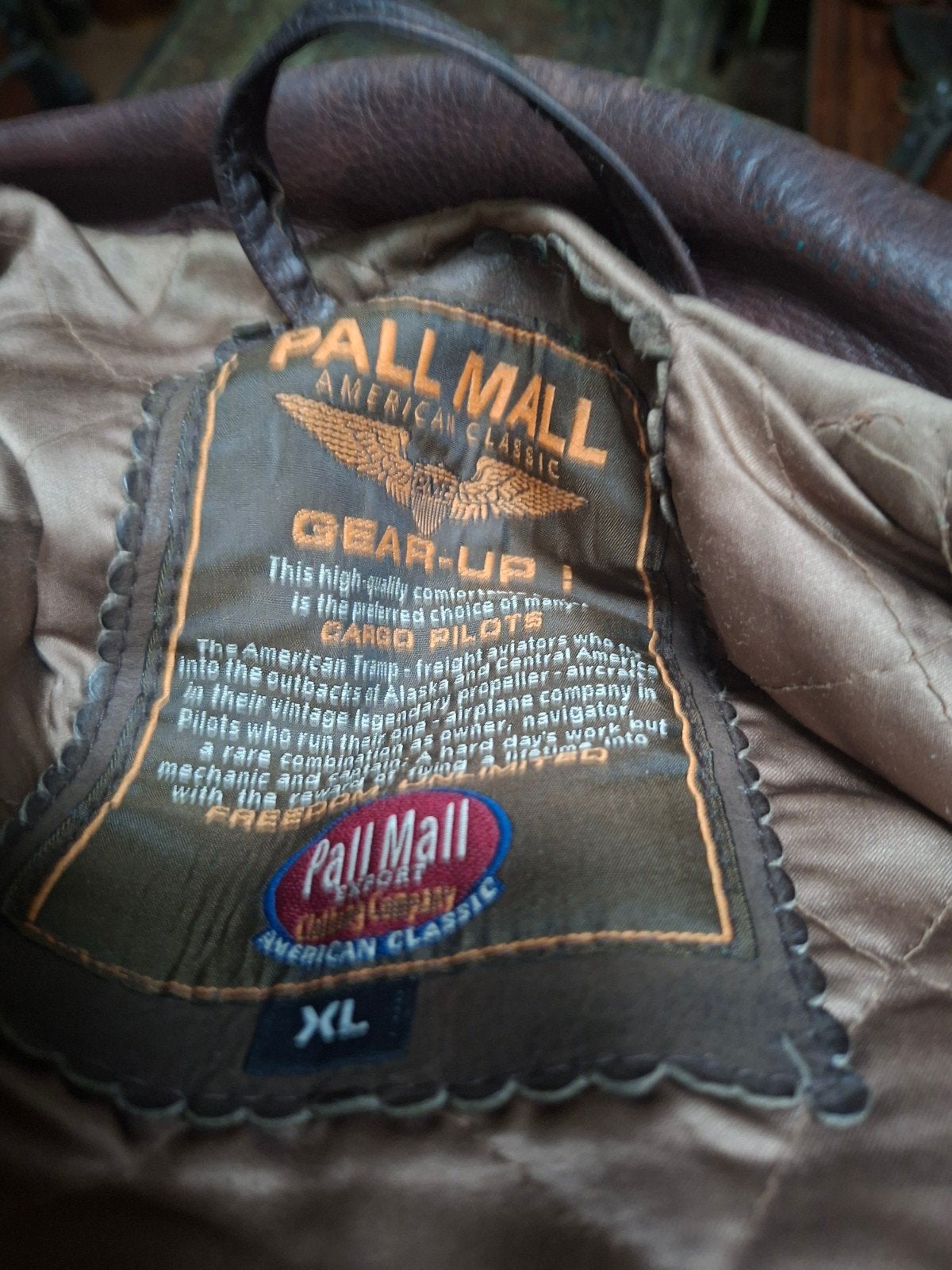 bruin leren jack xl pall mall pilot, Ophalen of Verzenden, Zo goed als nieuw, Maat 56/58 (XL), Bruin