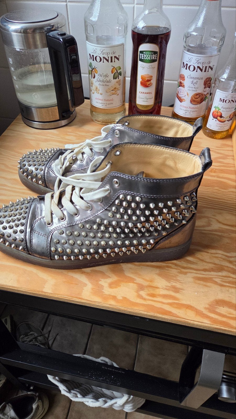 Christian Louboutin Sneakers met Spikes - Zilver/Grijs, Kleding | Heren, Schoenen, Ophalen, Overige kleuren