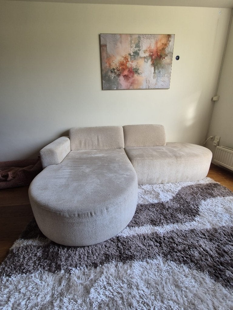 Beige 2,5-zits bank Karwei, Huis en Inrichting, Ophalen, Gebruikt, Overige maten, Hoekbank