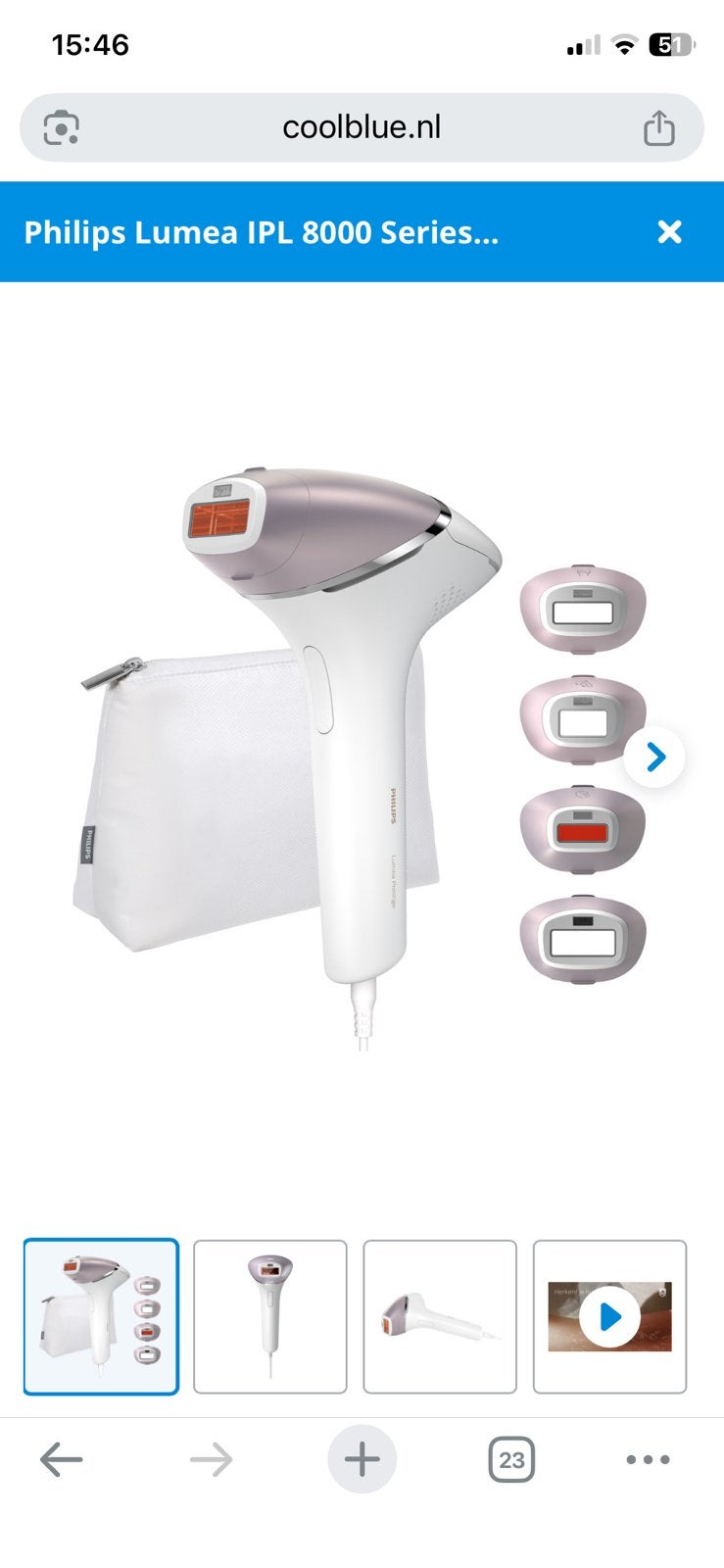 Philips Lumea IPL 8000 Series BRI947/00, Witgoed en Apparatuur, Persoonlijke-verzorgingsapparatuur, Ophalen of Verzenden, Zo goed als nieuw