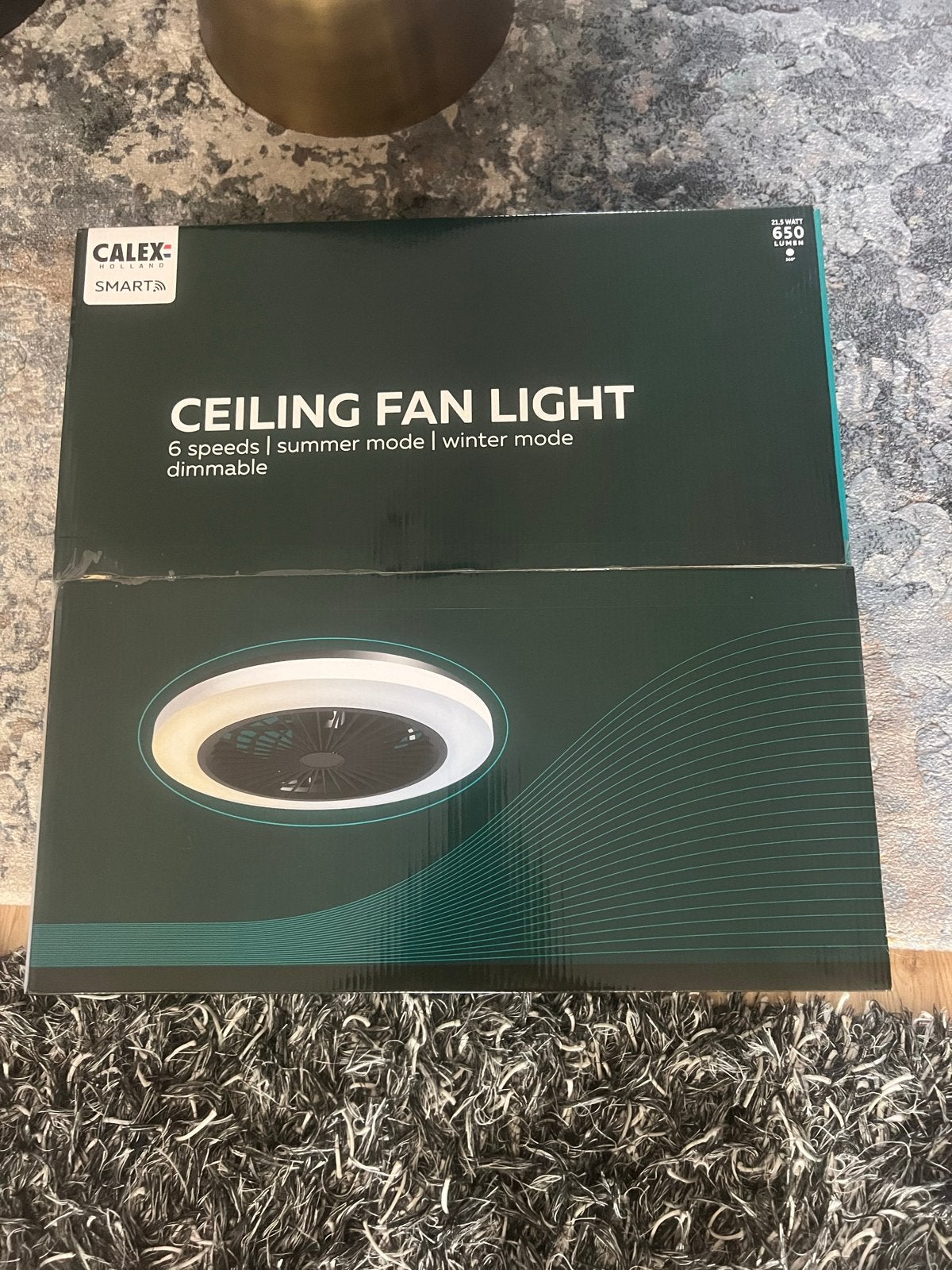 Calex ventilatorlamp 50 cm - Nieuw in doos, Dimbaar, Ophalen, Nieuw, Calex