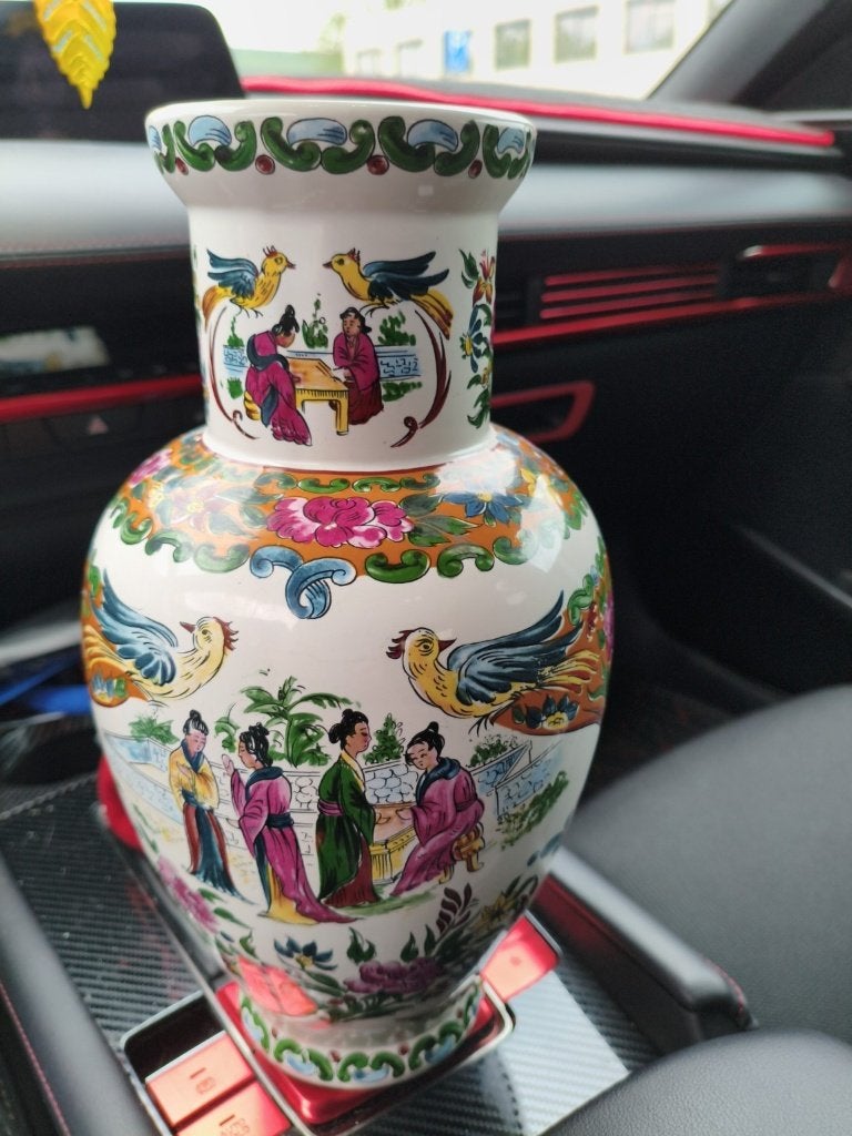grote chinese vaas handbeschilderd en gemerkt, Ophalen of Verzenden
