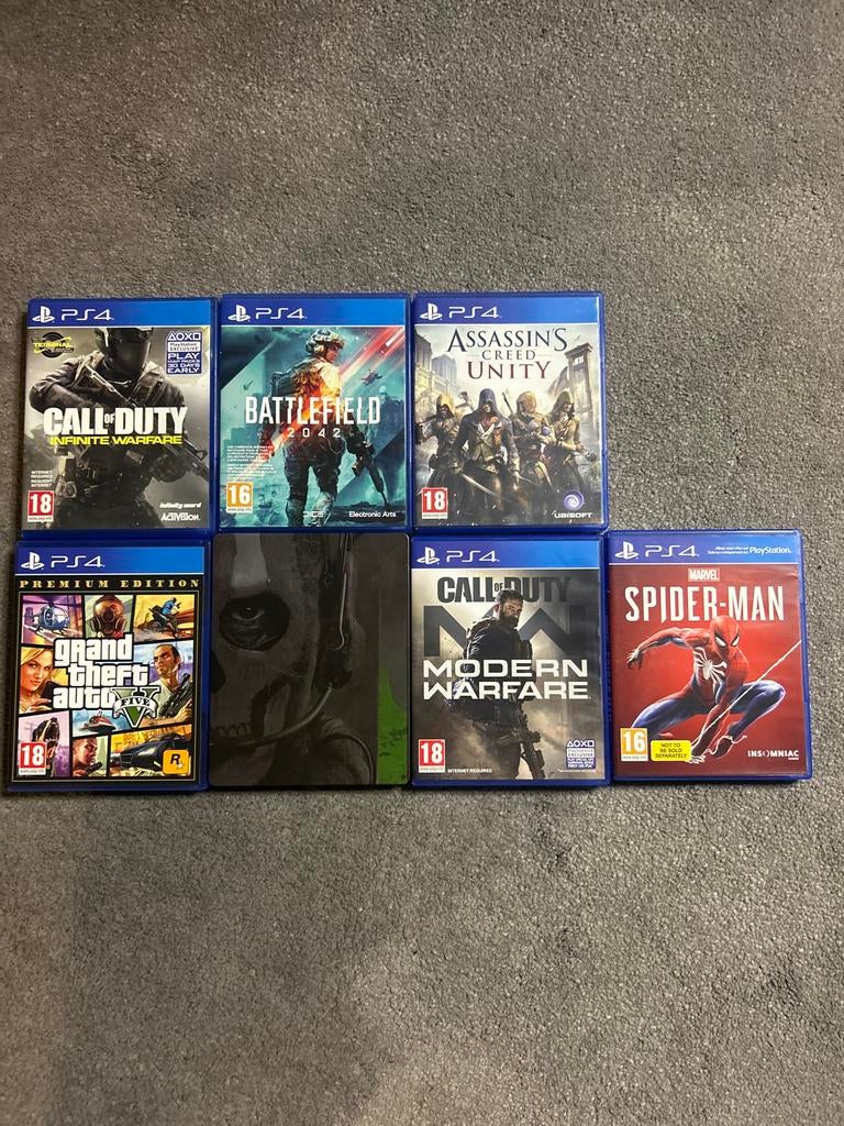PS4 Games Bundel: Call of Duty, Battlefield, Assassin's Cree, Online, Gebruikt, Vanaf 18 jaar, Shooter