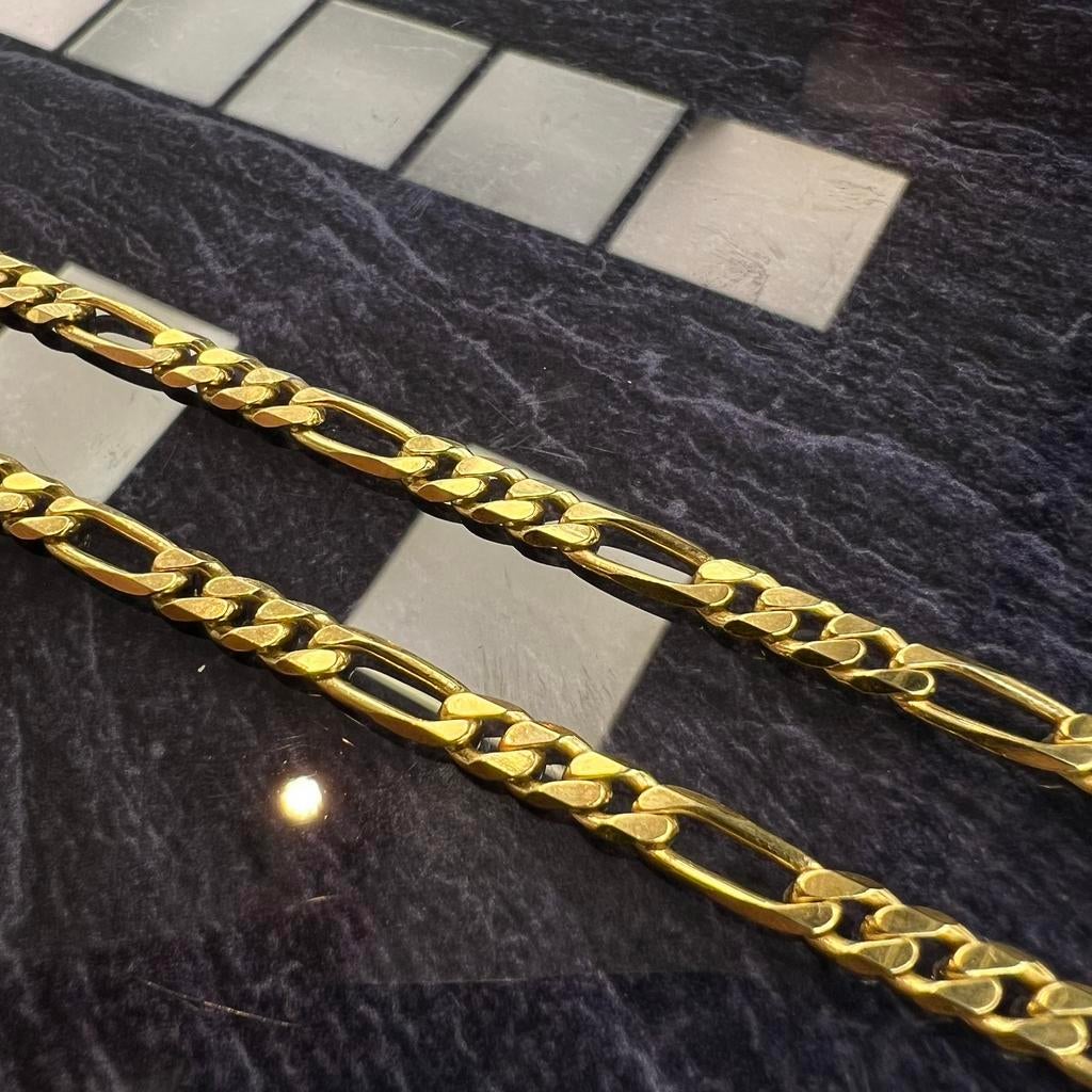 18k gouden ketting massief figaro schakel, Ophalen of Verzenden, Nieuw, Goud