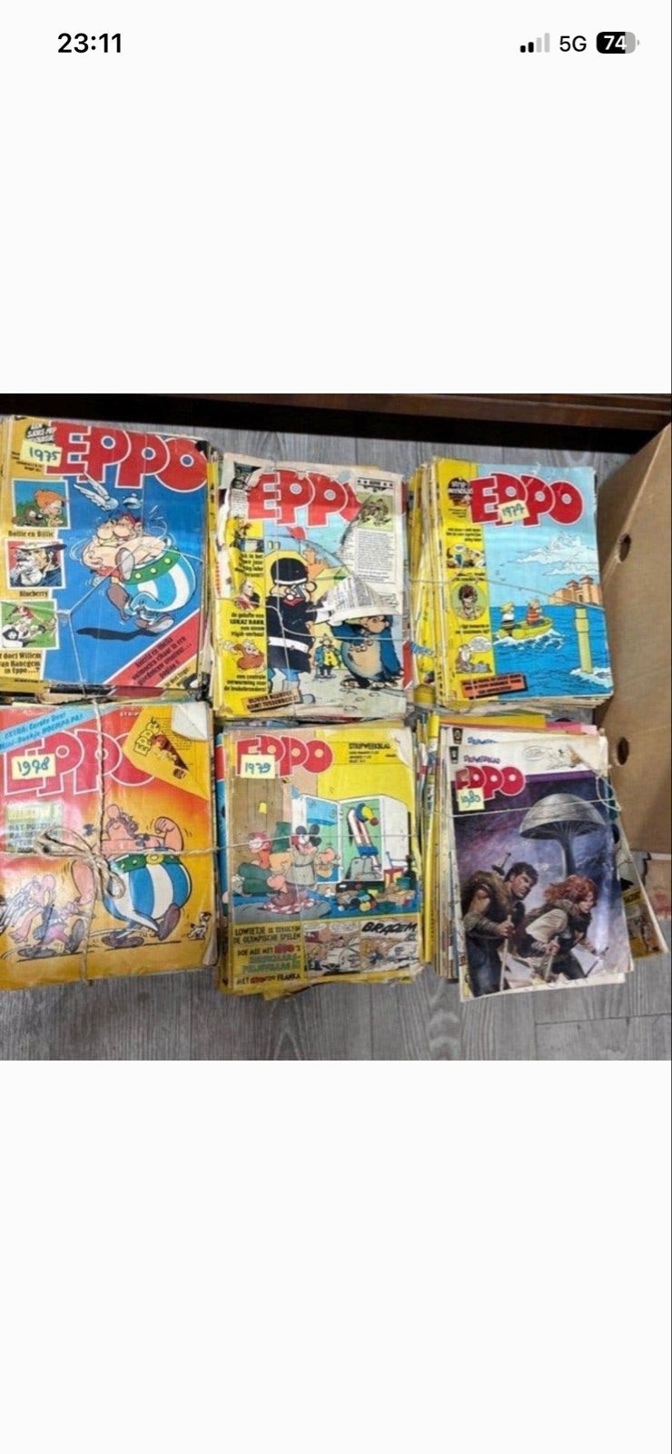 24 jaargangen Eppo/Sjors in 3 bananendozen, Meerdere stripboeken, Ophalen of Verzenden, Gelezen