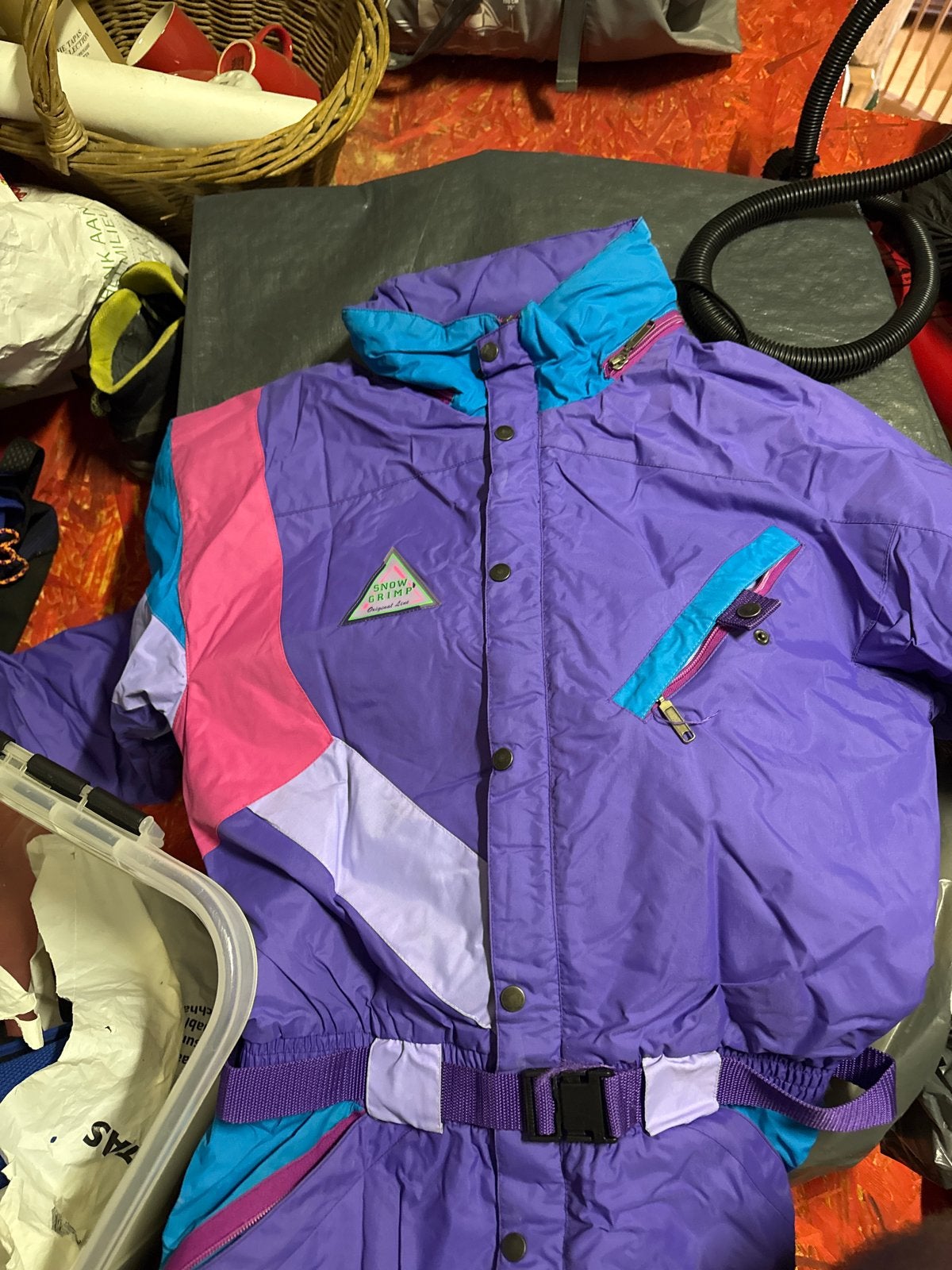 Vintage Snow Grimp Ski Pak - Paars, Roze, Blauw, Ophalen of Verzenden, Gedragen, Pak