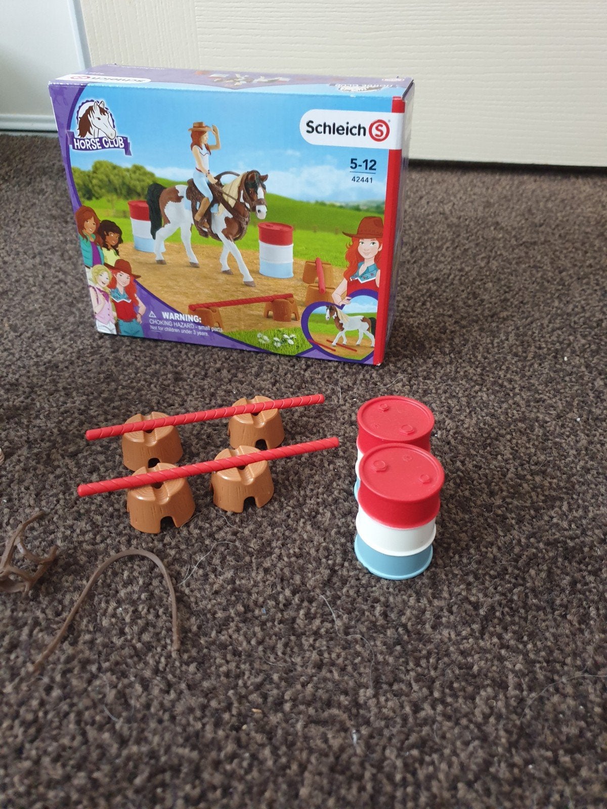 Schleich Horse Club Barrel Racing Set met paard en ruiter, Ophalen of Verzenden, Zo goed als nieuw, Jongen of Meisje