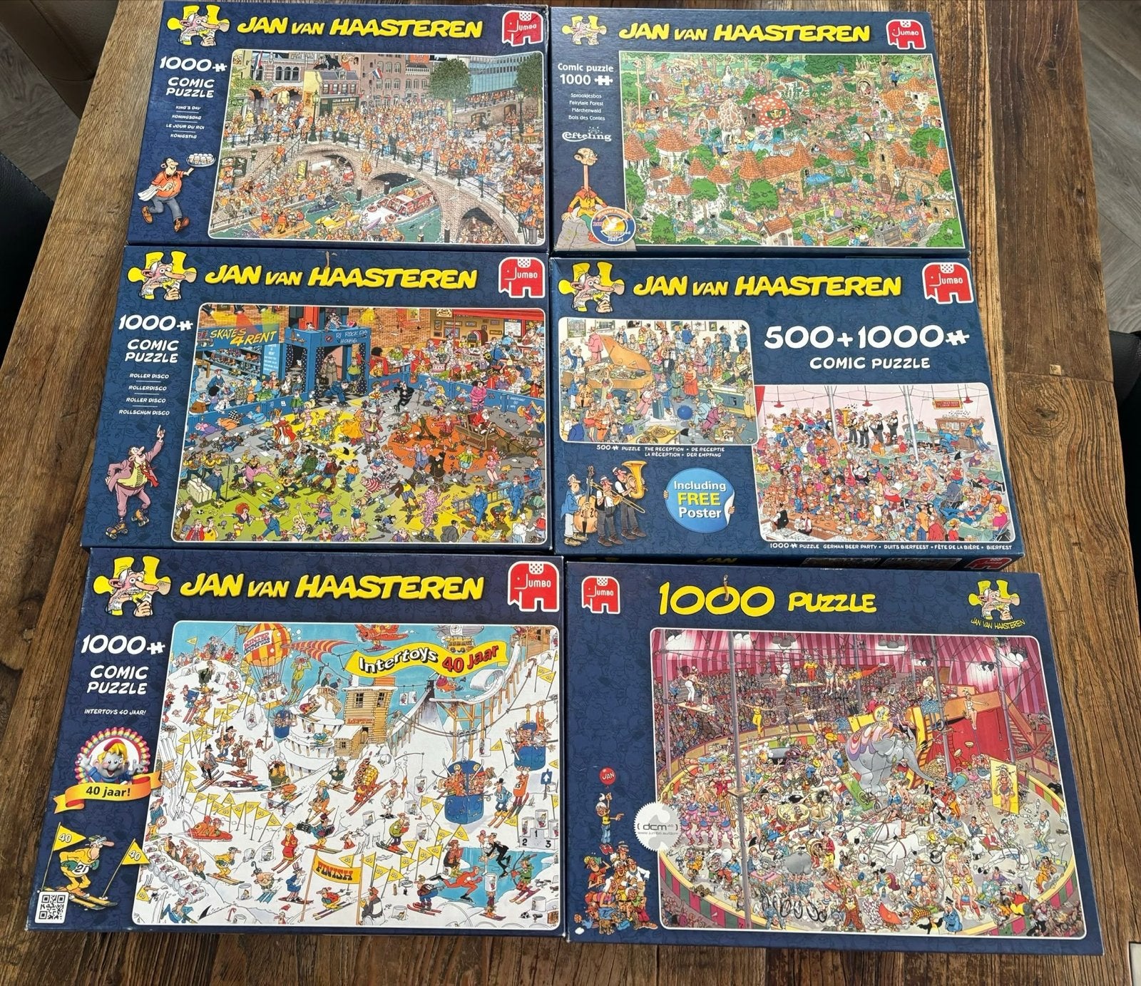 Jan van Haasteren puzzels - 1000 en 3000 stukjes, Ophalen, 500 t/m 1500 stukjes, Gebruikt, Legpuzzel