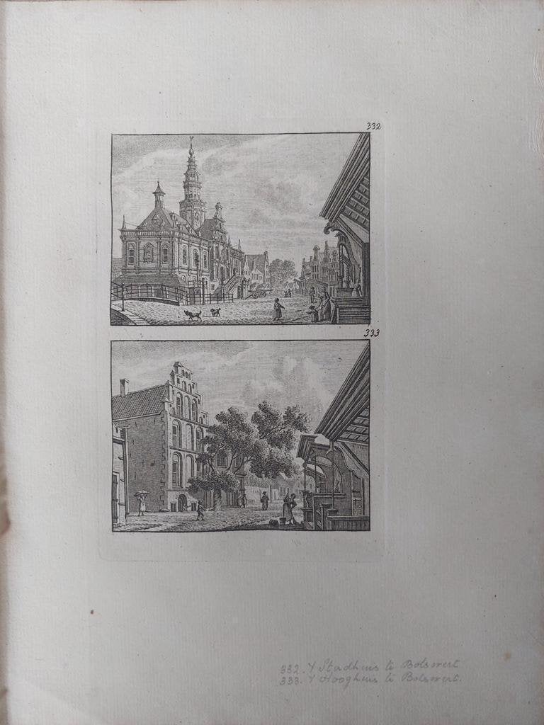 332-333 Bolwert - Bolsward Stadhuis + Hooghuis, Antiek en Kunst, Ophalen of Verzenden