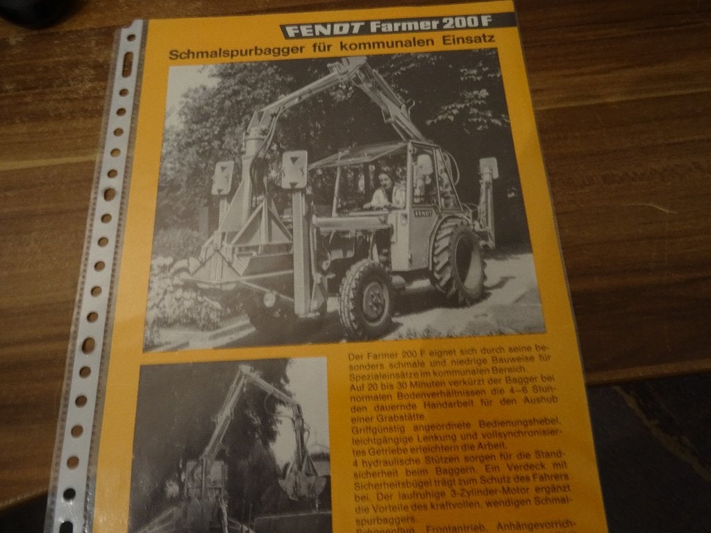 Fendt Famer 200F Schmalspurbagger folder, Ophalen of Verzenden, Nieuw, Folder
