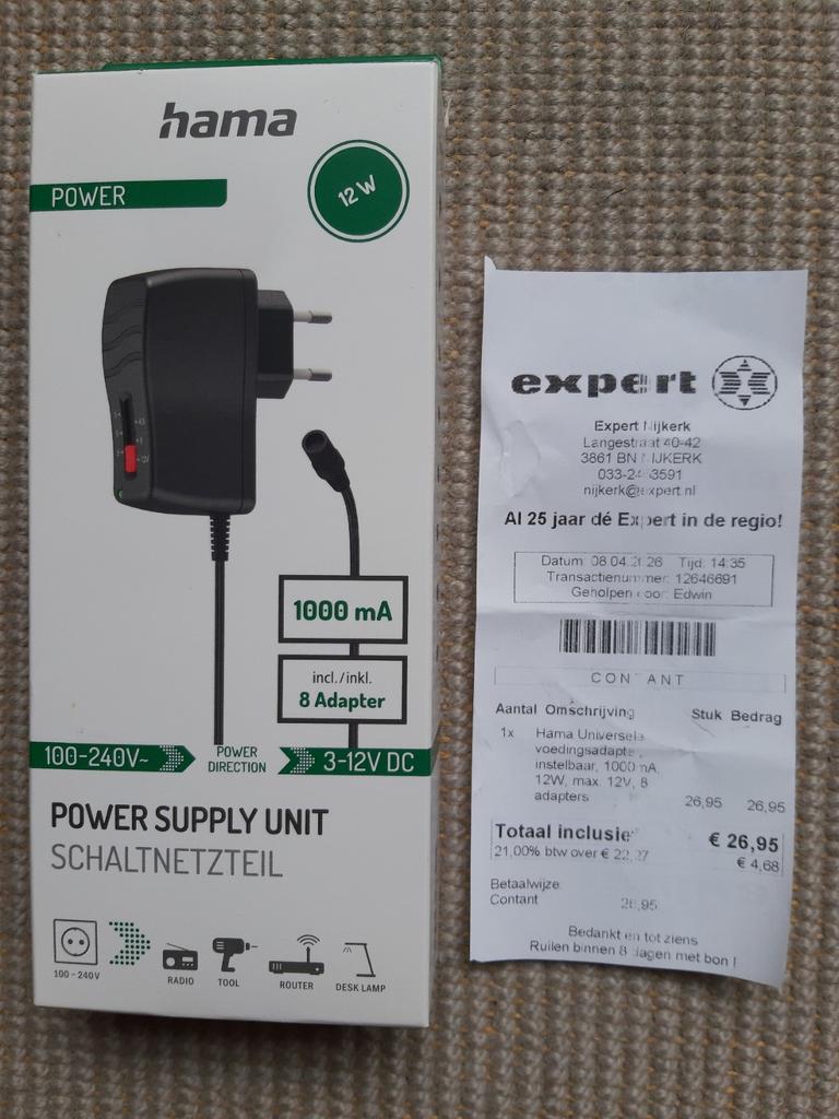 Hama Universele Voedingsadapter 12W - Nieuw in doos, Ophalen of Verzenden, Nieuw