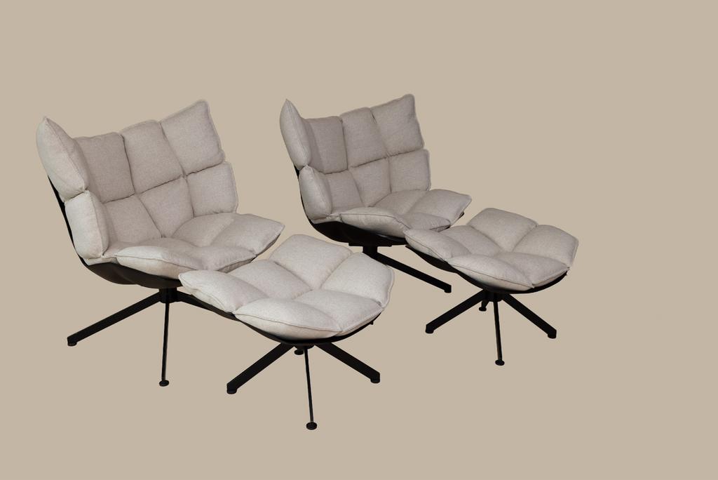 B&B Italia Husk fauteuils NP €10.400,-, Huis en Inrichting, Fauteuils, Zo goed als nieuw, Stof, 50 tot 75 cm, 75 tot 100 cm, Ophalen of Verzenden