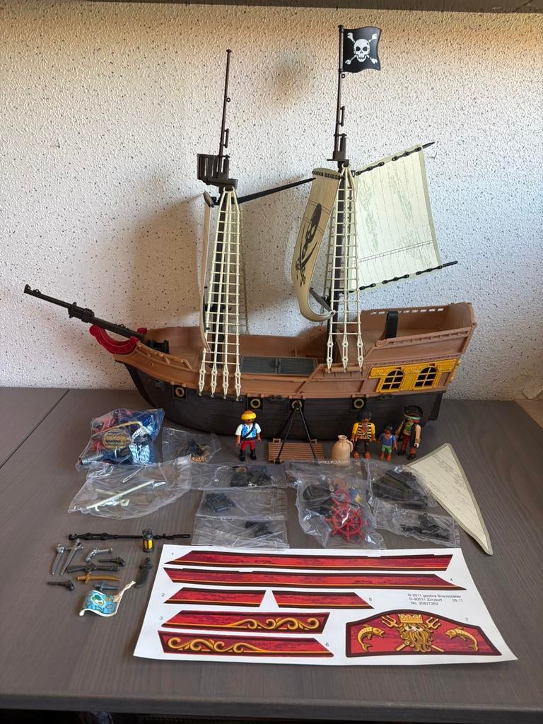 Playmobil 5135 Groot piratenschip, Ophalen of Verzenden, Zo goed als nieuw, Complete set