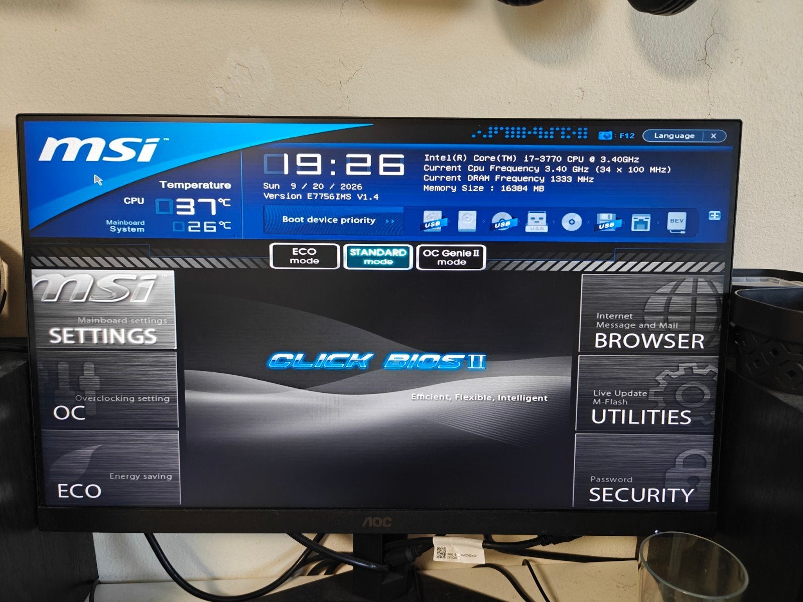 MSI h77ma-g43 + Intel core i7, Gebruikt, DDR3, Ophalen of Verzenden, Micro-ATX