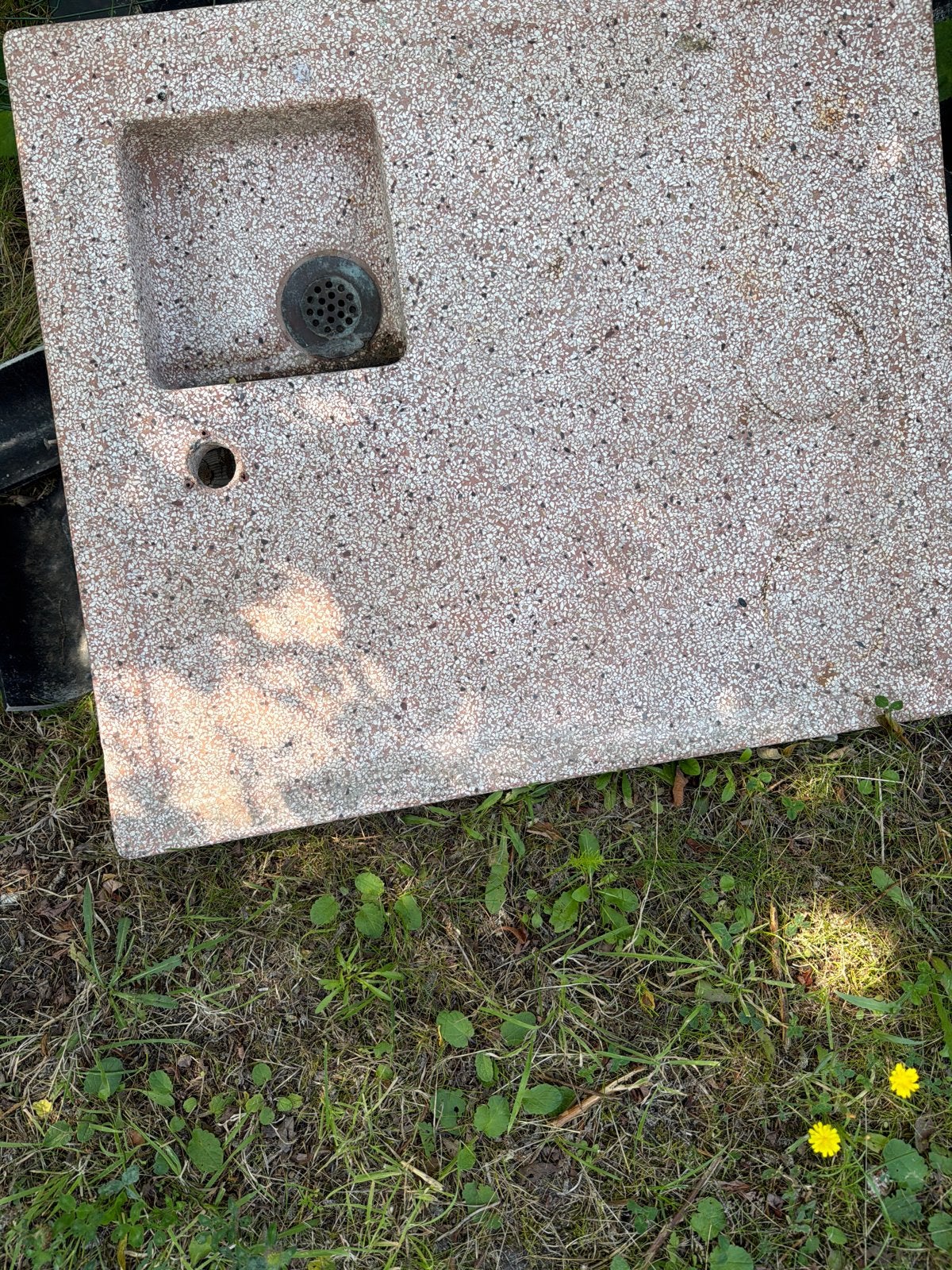 Granieten wasbak/gootsteen voor buiten, Ophalen, Gebruikt, Steen, Wastafel