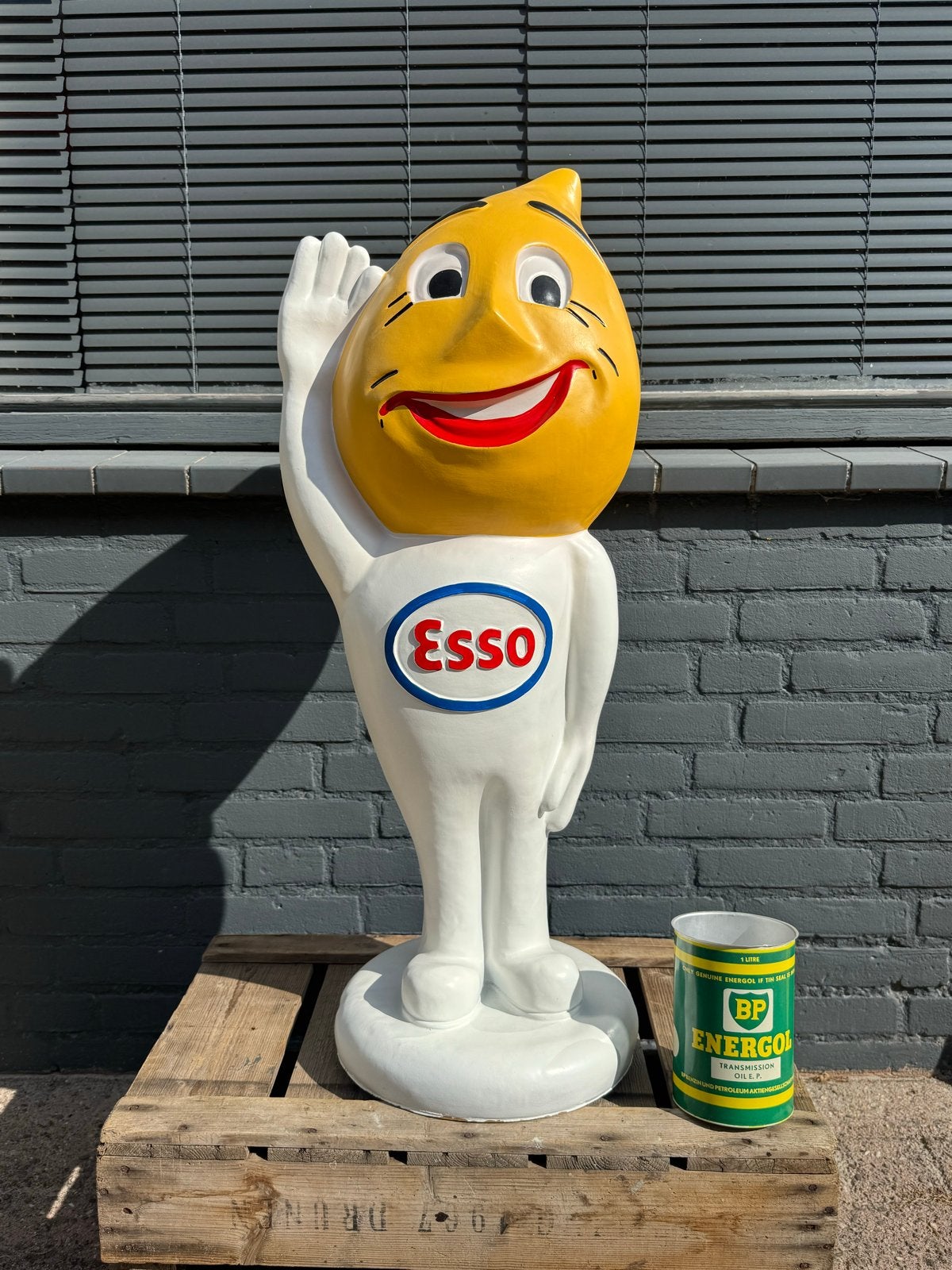 Groot Esso Happy Drop Man Beeld - reclame, Verzamelen, Merken en Reclamevoorwerpen, Ophalen, Gebruikt, Reclamebord
