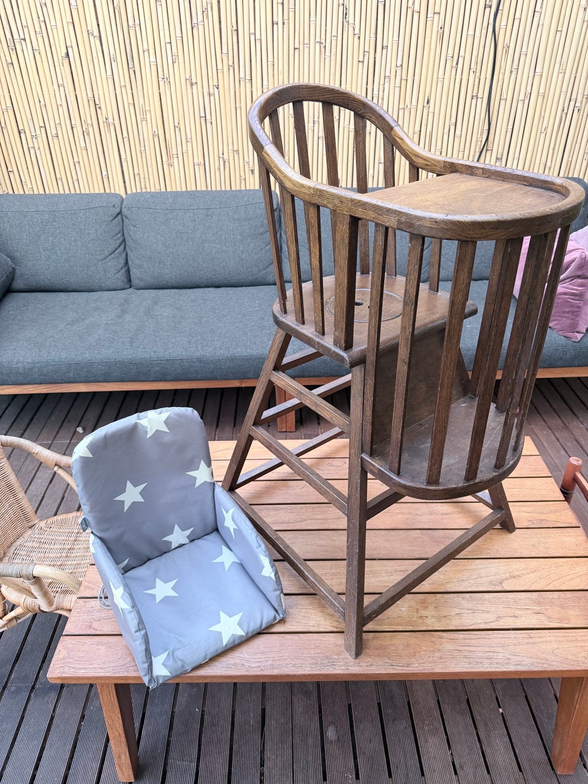 Vintage Houten Kinderstoel met Kussen, Ophalen, Gebruikt, Overige typen, Stoelverkleiner