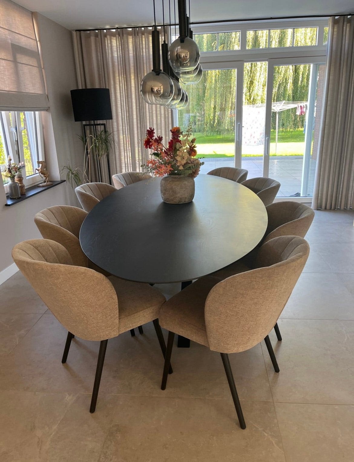 Ovale massief eiken tafel Goossens 1.30 x 3 meter z.g.a.n., Ophalen, 100 tot 150 cm, Eikenhout, 200 cm of meer