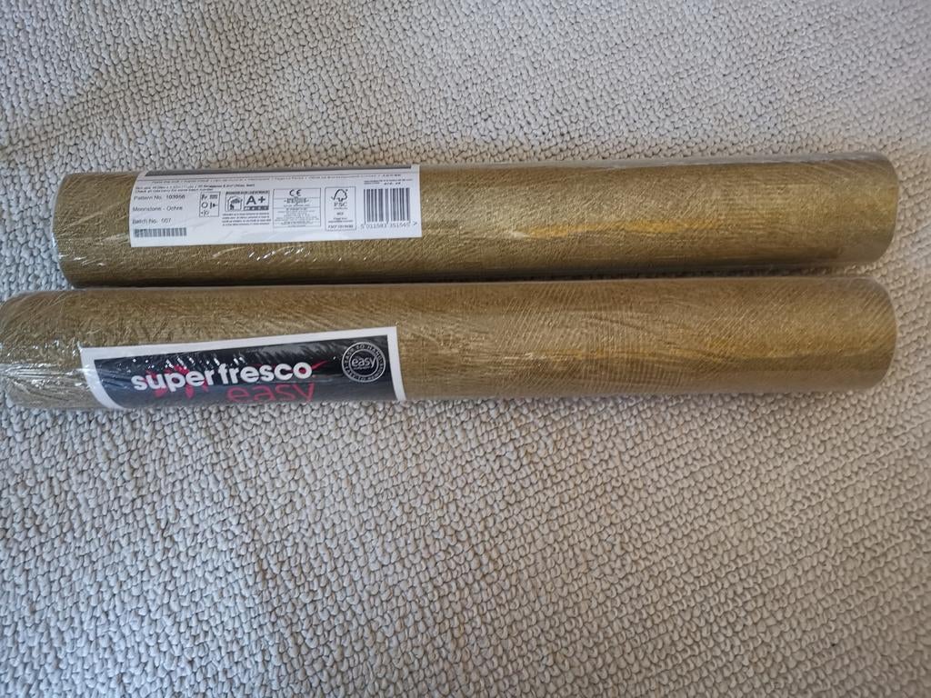 2 rollen SuperFresco Easy behang - Goudkleurig, Ophalen, Minder dan 10 m², Beige, Modern, subtiel patroon