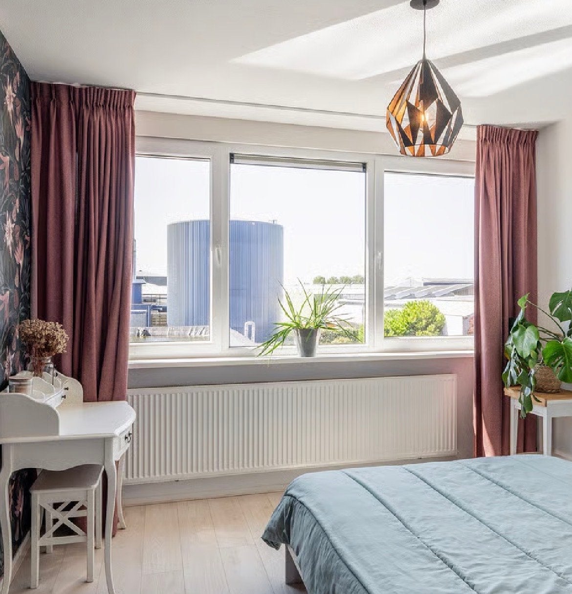 Mooie gordijnen, 5 jaar oud, circa 245 cm hoog, Huis en Inrichting, Ophalen, Gebruikt, Rood, Gordijn