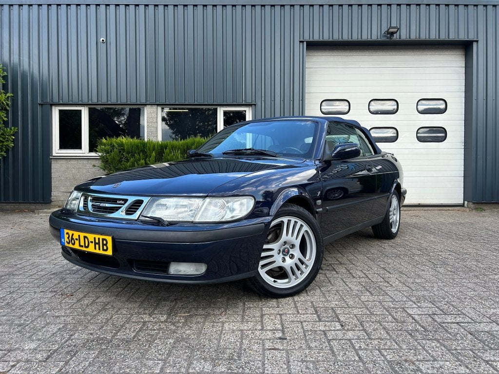 Saab 9-3 2.0 Turbo Cabrio 2002 Blauw Nieuwe Kap, Voorwielaandrijving, Beige, 4 cilinders, Cabriolet