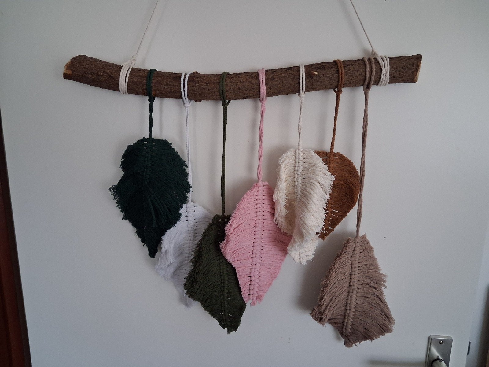 Macrame hanger met bladeren, Ophalen of Verzenden, Nieuw, Overige typen, Minder dan 100 cm