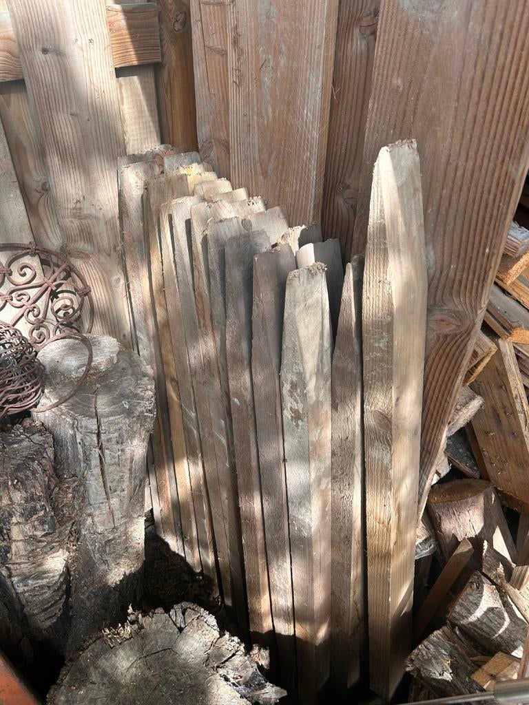 Piketpaaltjes 24 stuks 1 mtr, Ophalen, Gebruikt, 25 tot 50 mm, Overige typen