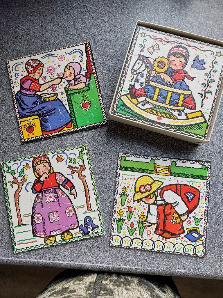 Rie Cramer puzzels, vintage, compleet, Ophalen of Verzenden, Meer dan 50 stukjes, Zo goed als nieuw, 6 jaar of ouder