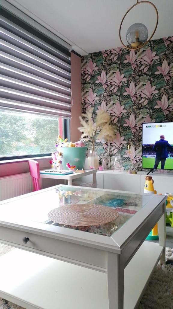 Mooie Liatorp salontafel met laden en glazen blad, Ophalen, Gebruikt, 100 tot 150 cm, 50 tot 75 cm